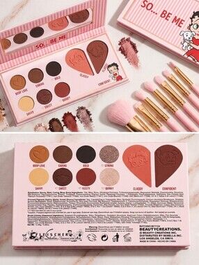 Betty Boop Eyeshadow Palette — Gold, Brown, Bronze, Black, Pink, Red, Shimmer